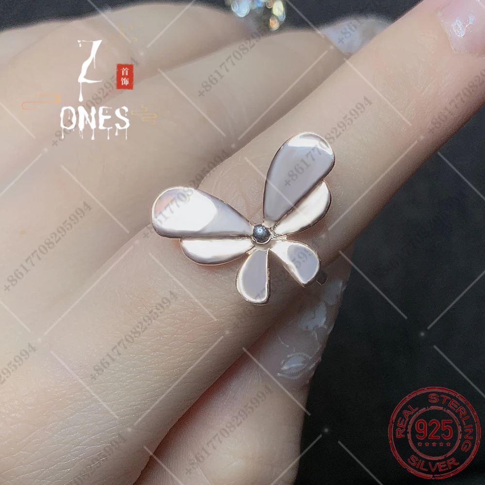 

Women's Butterfly Rings S925 Sterling Silver Jewelry Fashion Rose Gold Original Light Luxury Accessories Valentine's Day Gift