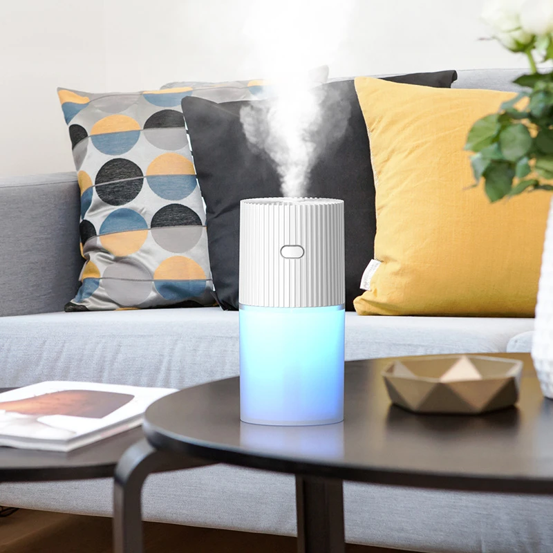 

300ML Mini Portable Humidifier Quiet USB Car Air Purifier Water Spray Mist Maker Aromatheraphy Diffuser 7 Color Lights for Home