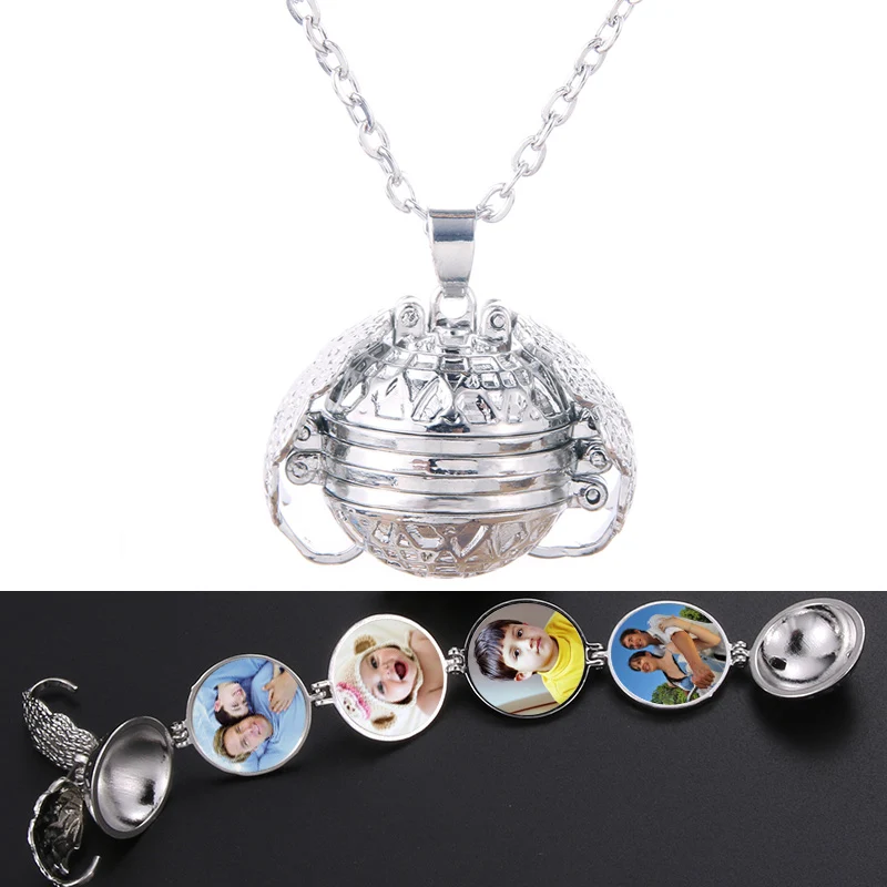 DIY флэш-память фото кулон антикварные четыре цвета Крылья Ангела медальон