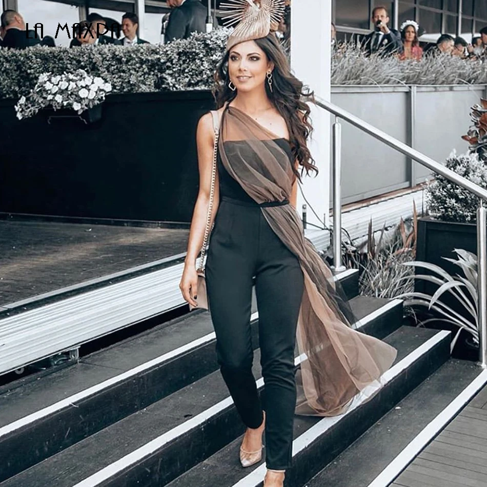 Весна 2020 Новый сетчатый Длинный Облегающий комбинезон сексуальный с открытыми