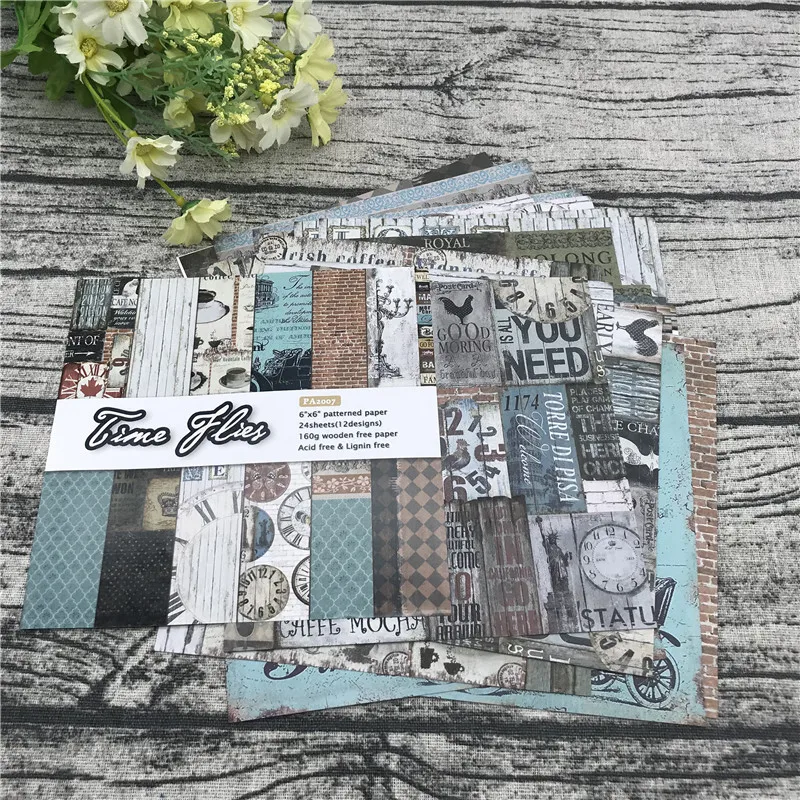 Бумажная упаковка для скрапбукинга 24 листа 6 дюймов | Дом и сад