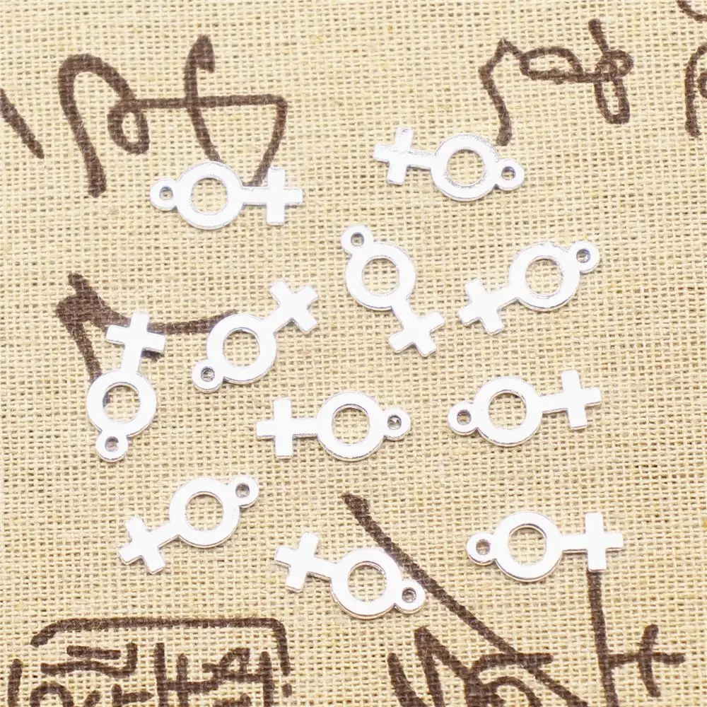 

Designer Charms DIY 20pcs 18x8mm Antique Silver Color Female Symbol Charms