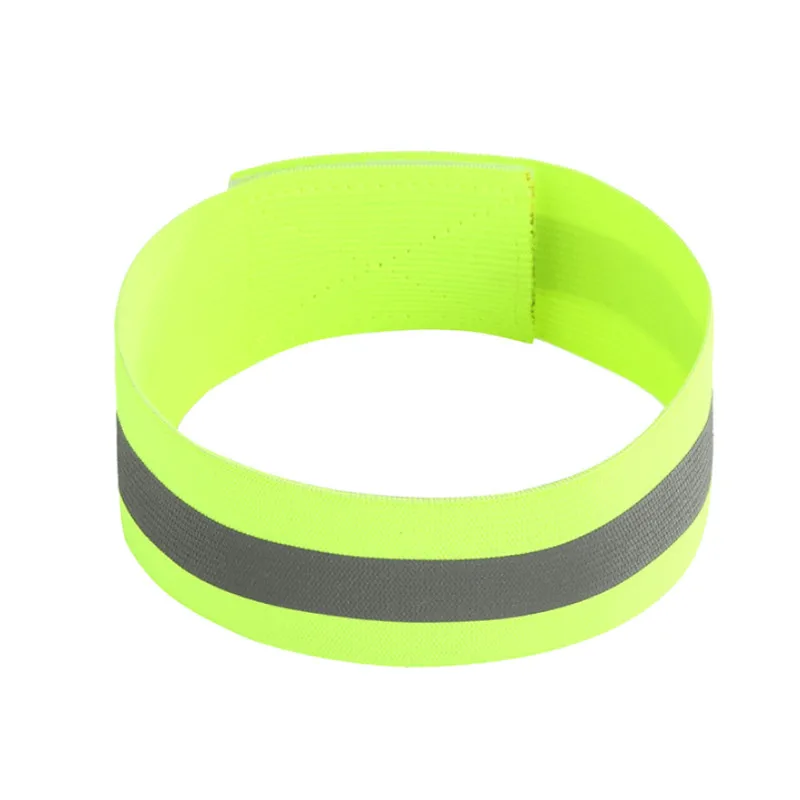Fluorescent yellow 4/1 шт. для бега для велоспорта отражающий высокая видимость группа отражение эластичные браслеты на запястье с застежкой на лодыжке возникновение безопасности Предупреждение полос - Цвет: Fluorescent yellow