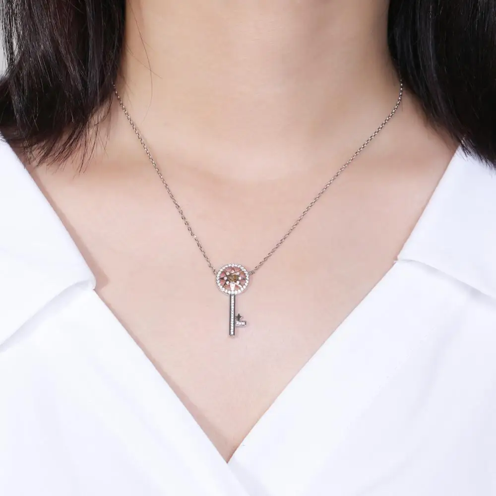 Новое ожерелье с подвеской в форме ключа сердца кристаллы из австрийского