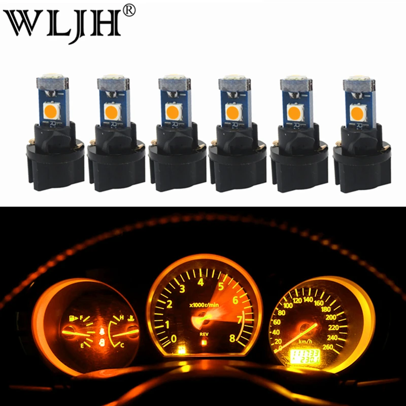WLJH 6x T5 светодиодный светильник Canbus 74 2721 73 сменный поворотный разъем для приборной