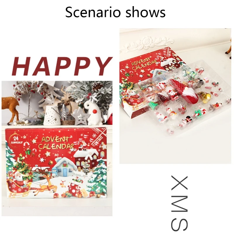 

Мини 24 дневной обратный отсчет Рождественский календарь планшетов, игрушка с мультяшным рисунком, рождественский подарок, праздничные тов...