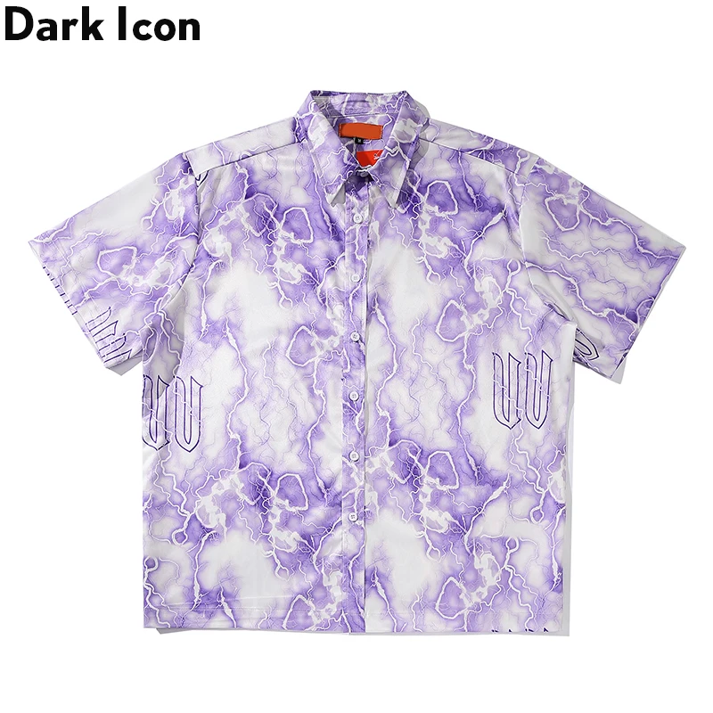 Рубашка мужская в стиле хип хоп с принтом DARK ICON свободная стильная рубашка