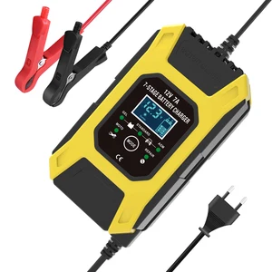foxsur 12v 7a 7 stage pulse battery charge deep cycle efb gel wet agm car motorcycle battery charger maintainer desulfator free global shipping