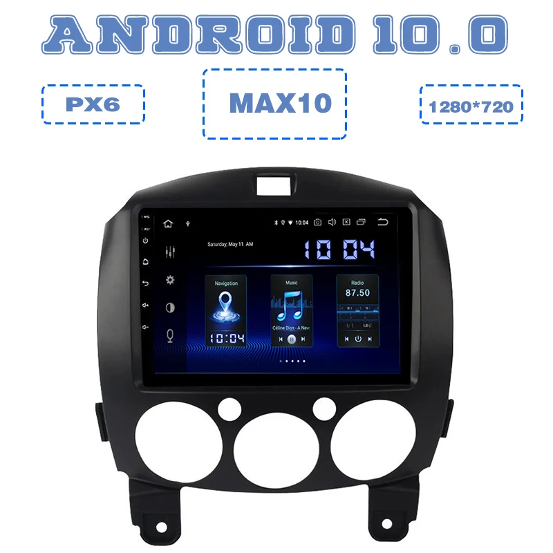 Автомобильный мультимедийный плеер с радио и GPS 9 &quotIPS px6 Android 10 0 для Mazda 2 2007 2017 DSP 4 +