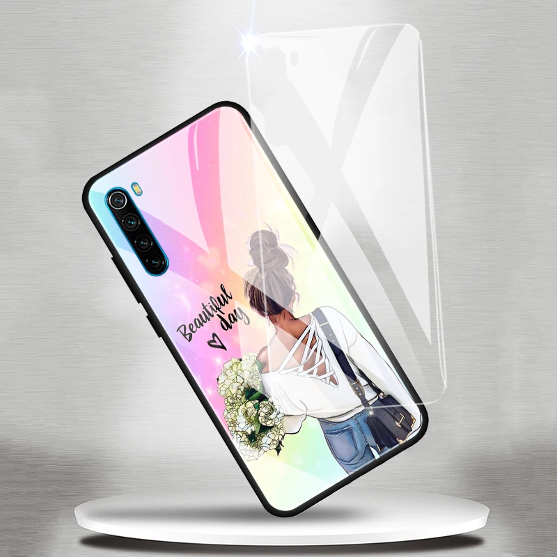 

Phone Case for Xiaomi Redmi Note 9S 8T 7 8 Pro 9 10X 9A 9C 9i 8A K20 K30 Pro Glass Cover Shell Super Mom Baby