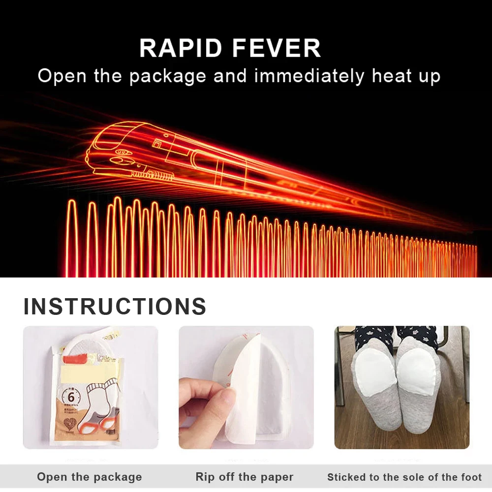 

Hot Disposable Foot Warming Patch 10pcs Self-heating Insoles Adhesive Warm Shoe Inserts Charge-free Stickers for Winter