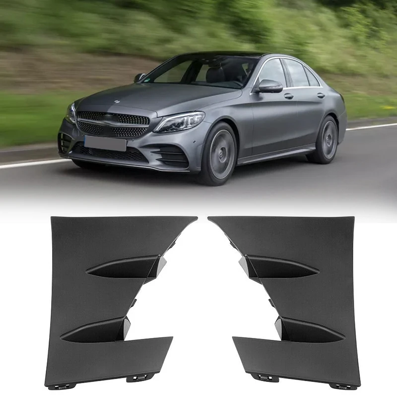 

2Pcs Car Front Fog Light Grill Cover Trim for Mercedes Benz W205 C300 AMG 2018 2019 2020 A2058858402 A2058858502