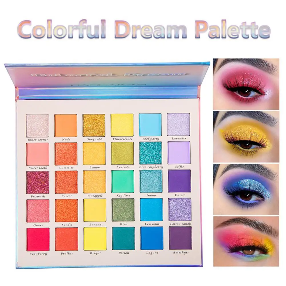 

30-Color Matte Eyeshadow Palette Glitter Metallic Eye Shadow Tray Smooth Blendable Long Lasting Eyes Shadow Make Up Pallet Set