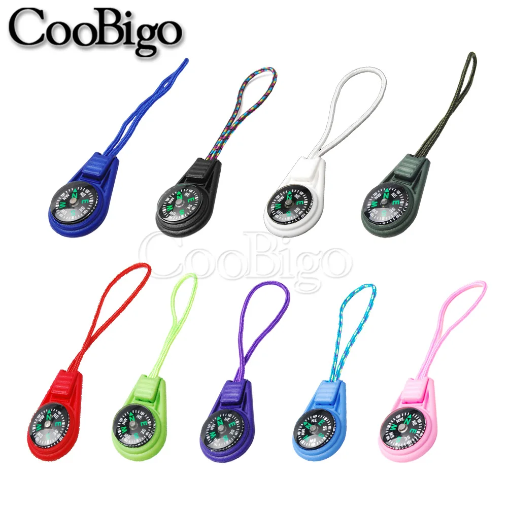 Цветной мини Компас для выживания брелок на молнии наружного рюкзака кемпинга