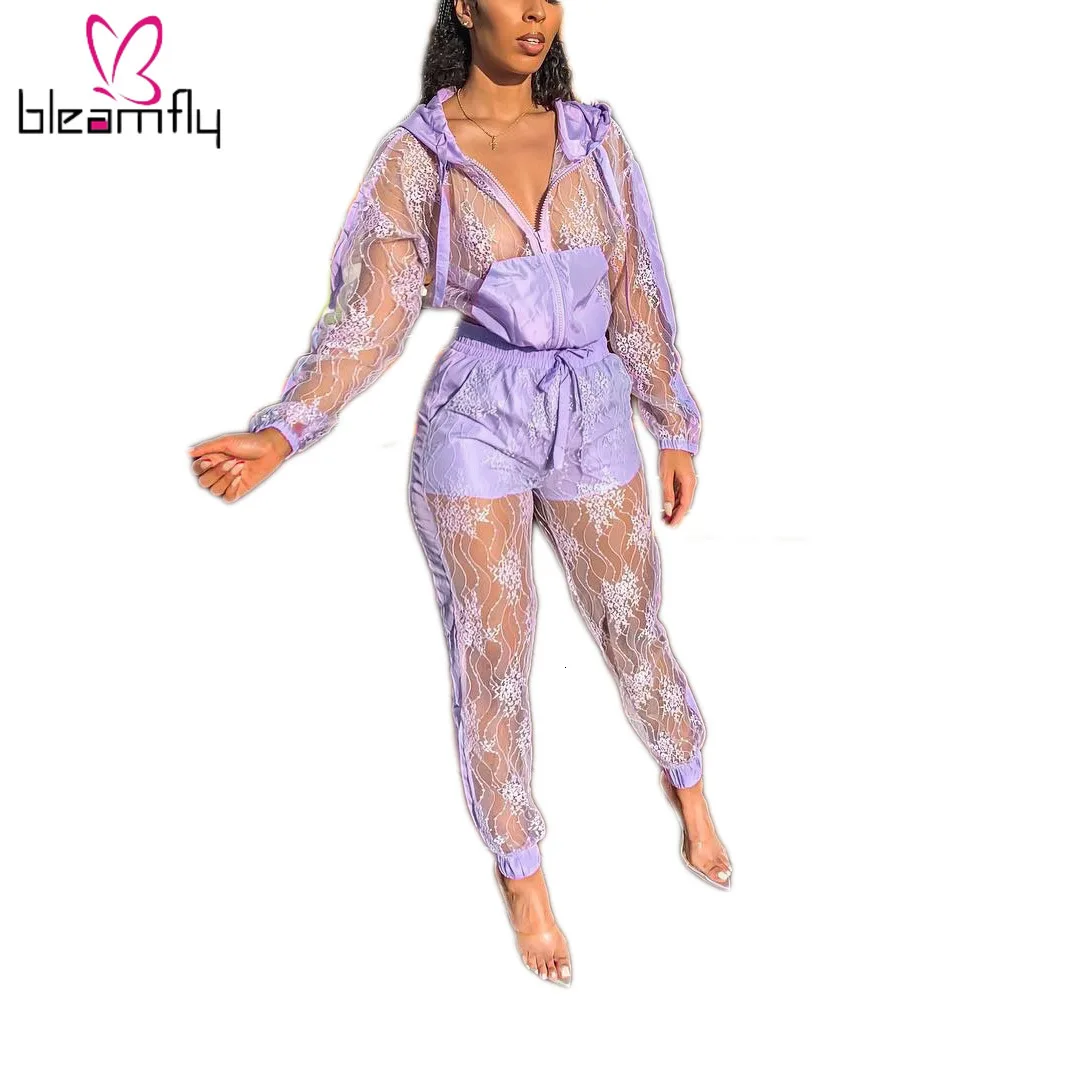 Осенний женский кружевной Тренч с капюшоном брюки карандаш комплект из двух