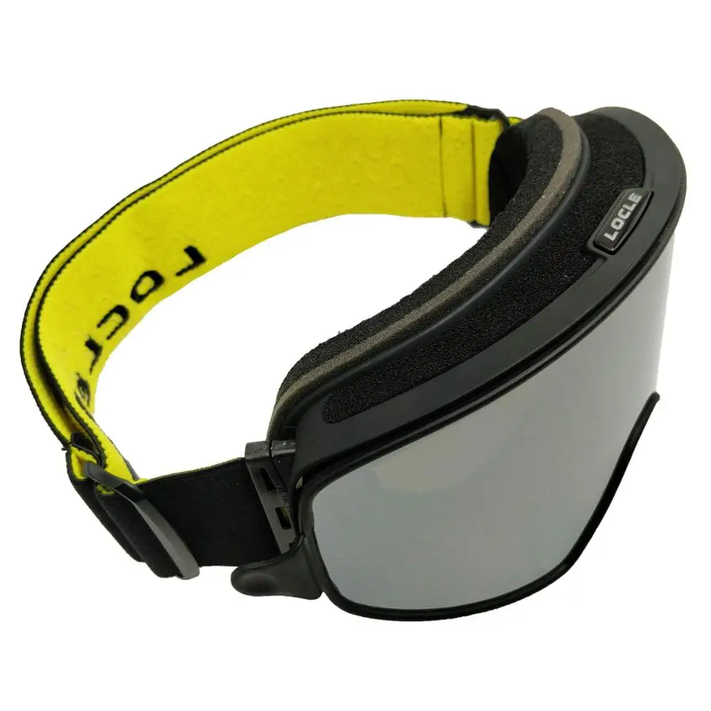 Silver Glasses LOCLE лыжные очки 2 в 1 с магнитным двойным использованием для ночного катания лыжные очки противотуманные UV400 лыжные очки для сноуборда мужские женские лыжные очки - Цвет: Silver Glasses
