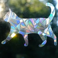 refraction colorful electrostatic glass stickers glue free window glass star cat butterfly self adhesive glass window stickers