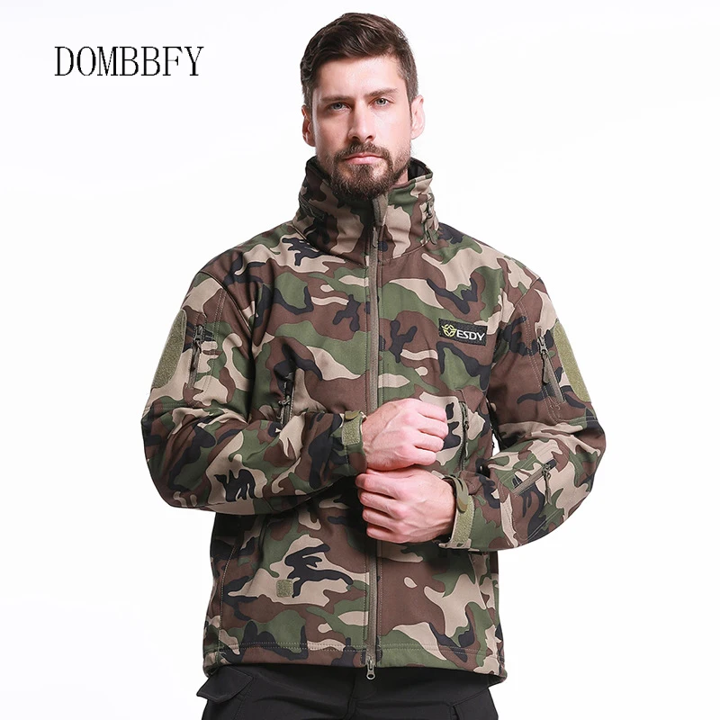 Куртки мужские в стиле милитари камуфляж Акула кожа мягкая оболочка