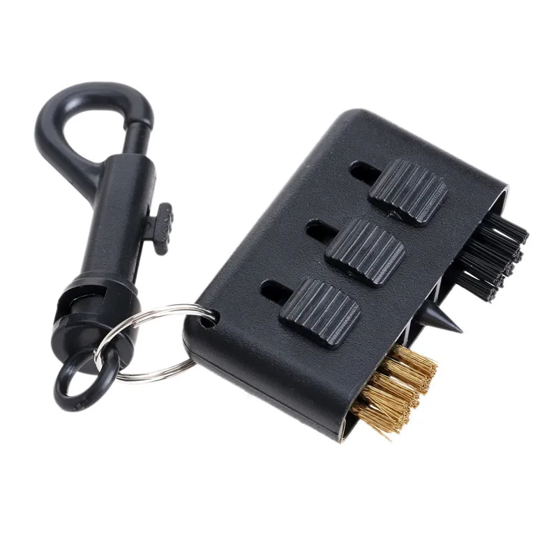 

Black Brass+Nylon 3-in-1 Golf Club Cleaning Brush Groove Putter Wedge Ball Shoe Cleaner Tool Golf Training Aids Accessories 1pc