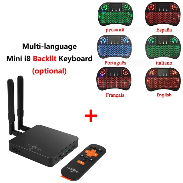 AM6 add i8 backlit UGOOS AM6 Amlogic S922X Smart Android 9,0 ТВ приставка DDR4 2 Гб ОЗУ 16 Гб ПЗУ 2,4G 5G WiFi 1000M LAN Bluetooth 4K HD OTA медиаплеер - Цвет: AM6 add i8 backlit