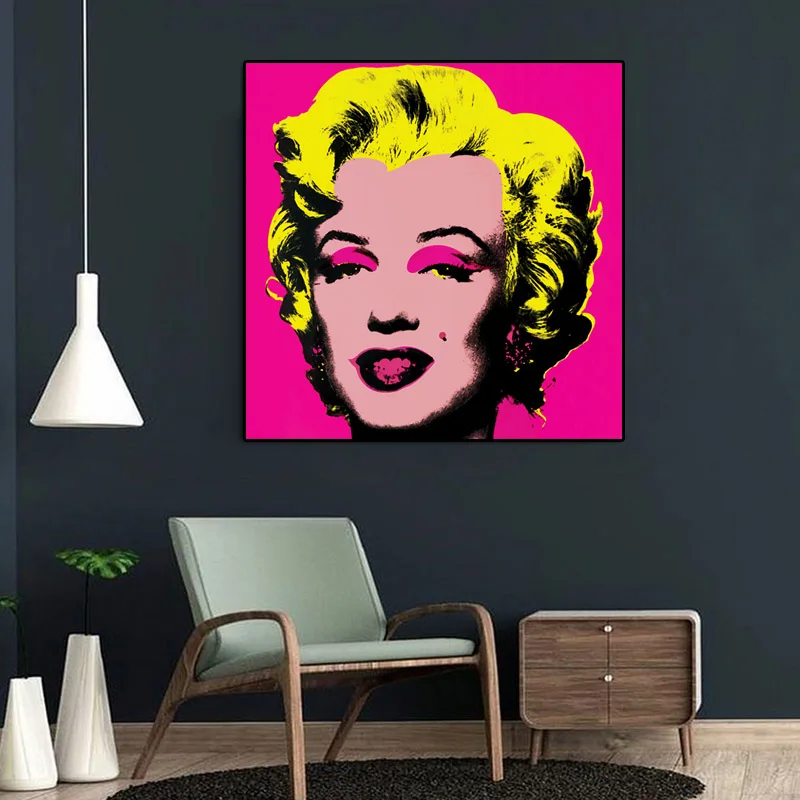 RELIABLI Andy Warhol холст с Мерилин Монро картины поп-арт холст печать плакаты розовый цвет модульные Картины Декоративное искусство