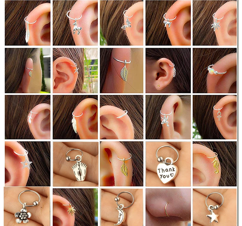 Ювелирные изделия Для Пирсинга Ушей Junlowpy, 1 шт., 20GX6/8 мм, обруч из нержавеющей стали с подвеской, хрящевая спираль, серьги, Козелок, гвоздики