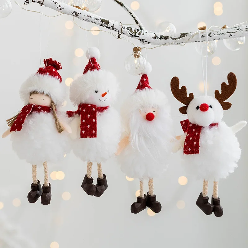

white Cute New Year 2022 Gift Christmas Angel Doll Xmas Tree Ornament Noel Christmas Decoration for Home Natal 2021 Navidad