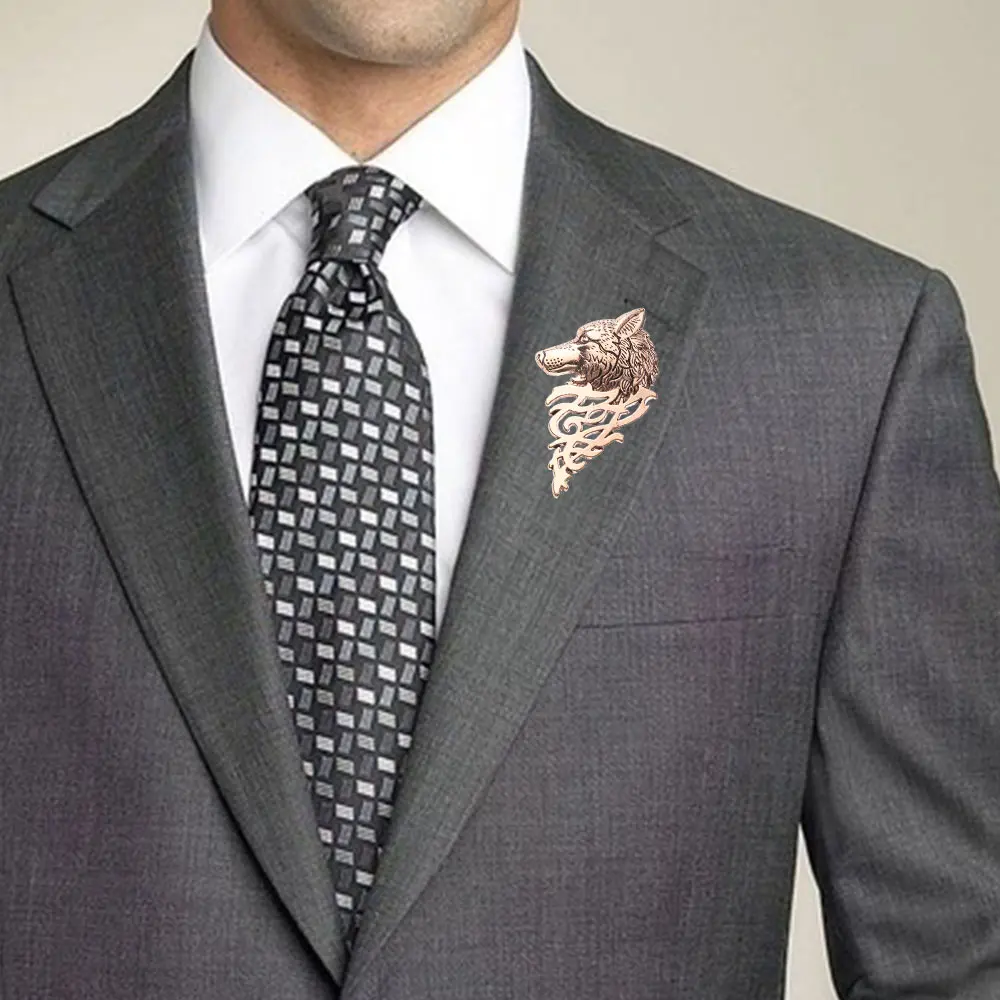 1 шт. Очаровательная винтажная Мужская брошь значок с волком в стиле панк модная