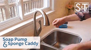 2 in 1Sponge стеллаж для выставки товаров дозатор жидкого мыла и губки Caddy 13 унций