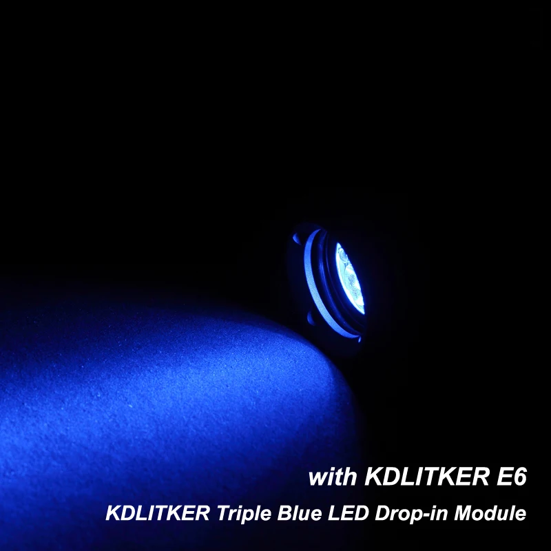 KDLITKER P6-TRI Triple Cree XP-E2 Blue 470nm 800 Lumens 3V - 9V 5-Mode Color P60 Drop-in Module (Dia. 26 5 мм) | Лампы и освещение