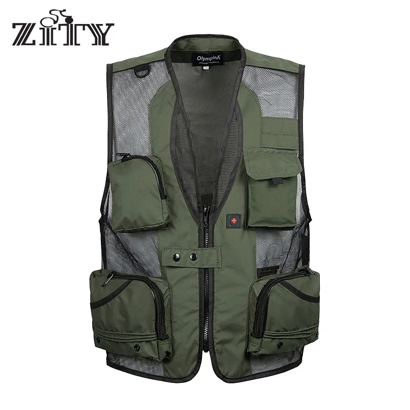 

Уличные рыболовные жилеты, Быстросохнущий сетчатый жилет с несколькими карманами без рукавов, жилет для фотосъемки и походов, жилет армейс...