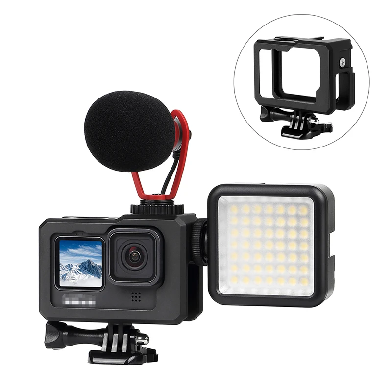 

Защитный чехол для экшн-камеры, алюминиевый корпус GoPro Hero 9 дюйма, металлическая клетка, крепление на башмак
