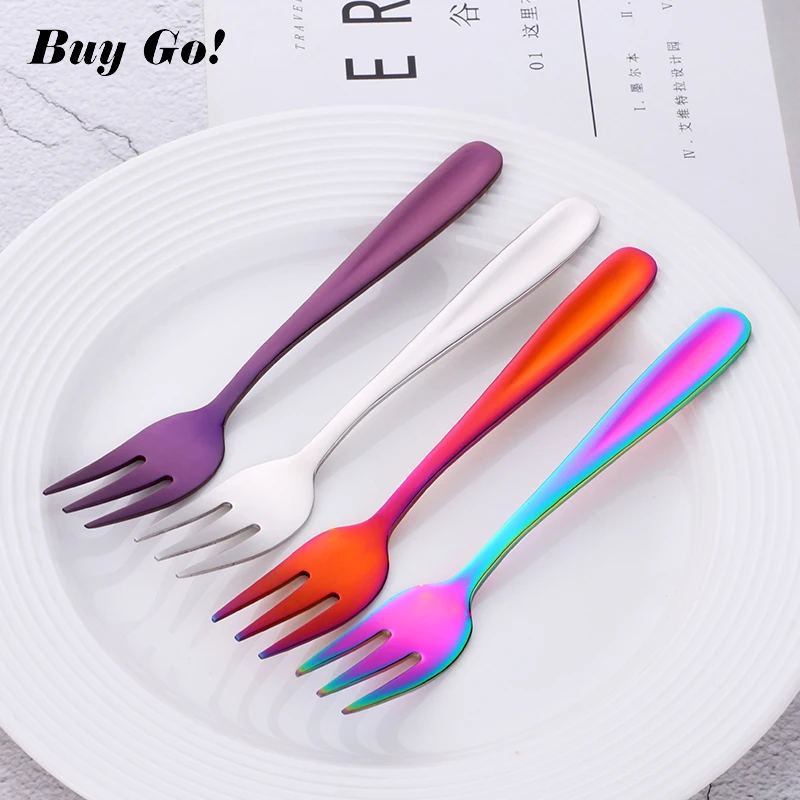 10 шт. вилка для фруктов 18/10 нержавеющая сталь вилки торта на десерт красная