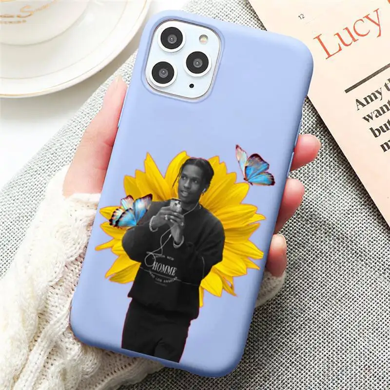 

American rapper singer Asap Rocky Phone Case Candy Color for iPhone 6 7 8 11 12 s mini pro X XS XR MAX Plus
