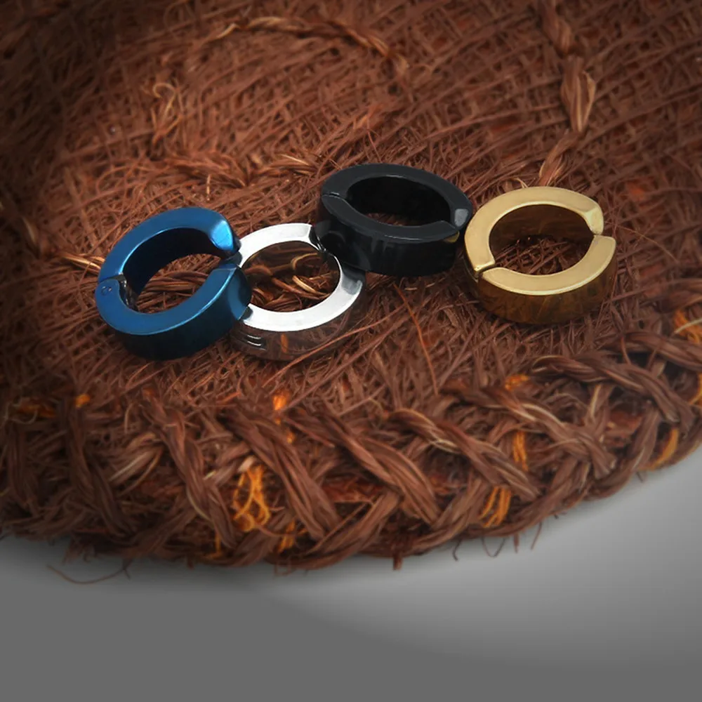 Маленькие круглые серьги манжеты из титановой стали для мужчин и женщин