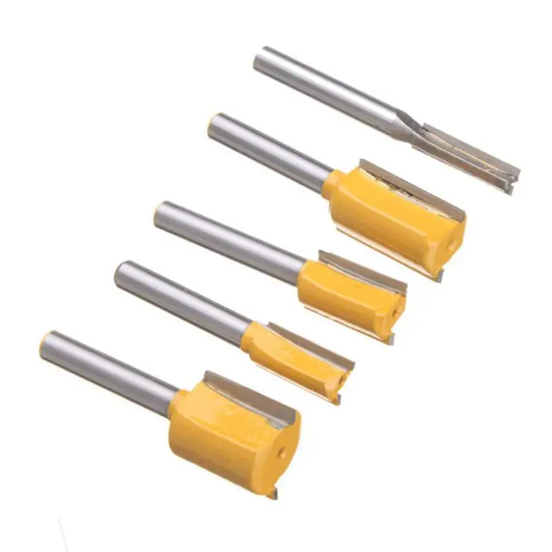 Set Of 5 Piece Straight Dado Router Bit Carbide Wood Milling Cutter Tools Cutting Diameter 1/4 Inch 3/8 1/2 5/8 In | Инструменты