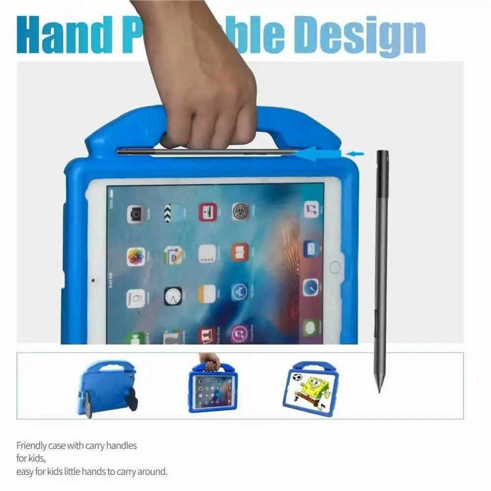 Kids Safe Handle Stand Silicone Case for New IPad 9.7 2017 2018 EVA Cover Ipad Pro Air Air2 Tablet Protecter Shell + Pen | Компьютеры и