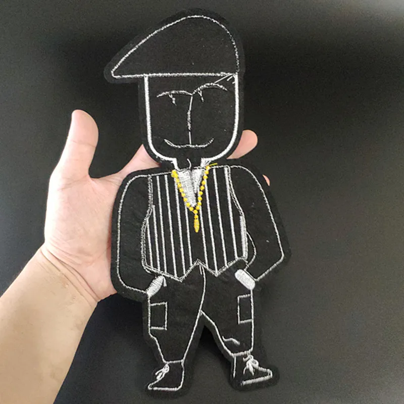 

Embroidery patch 35cm Cool Men Diy Clothes Stickers Large Biker Badge Sew On Patches For Clothing Strange Things Christmas Gift