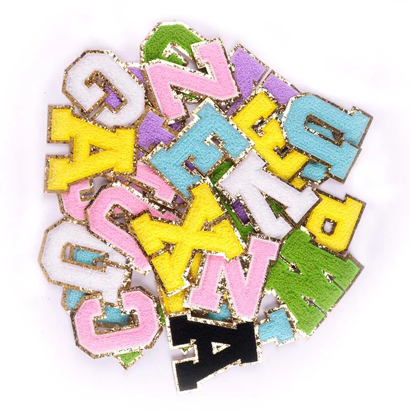 

Alphabet Sticker Large Multiple Colour Towel English letter Patches for Clothes Embroidery Appliques Clothing Name Accessories