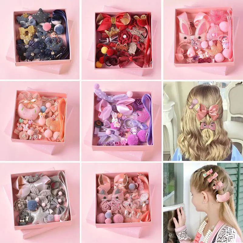 18 шт. заколки для волос в изысканной подарочной коробке набор милых аксессуаров