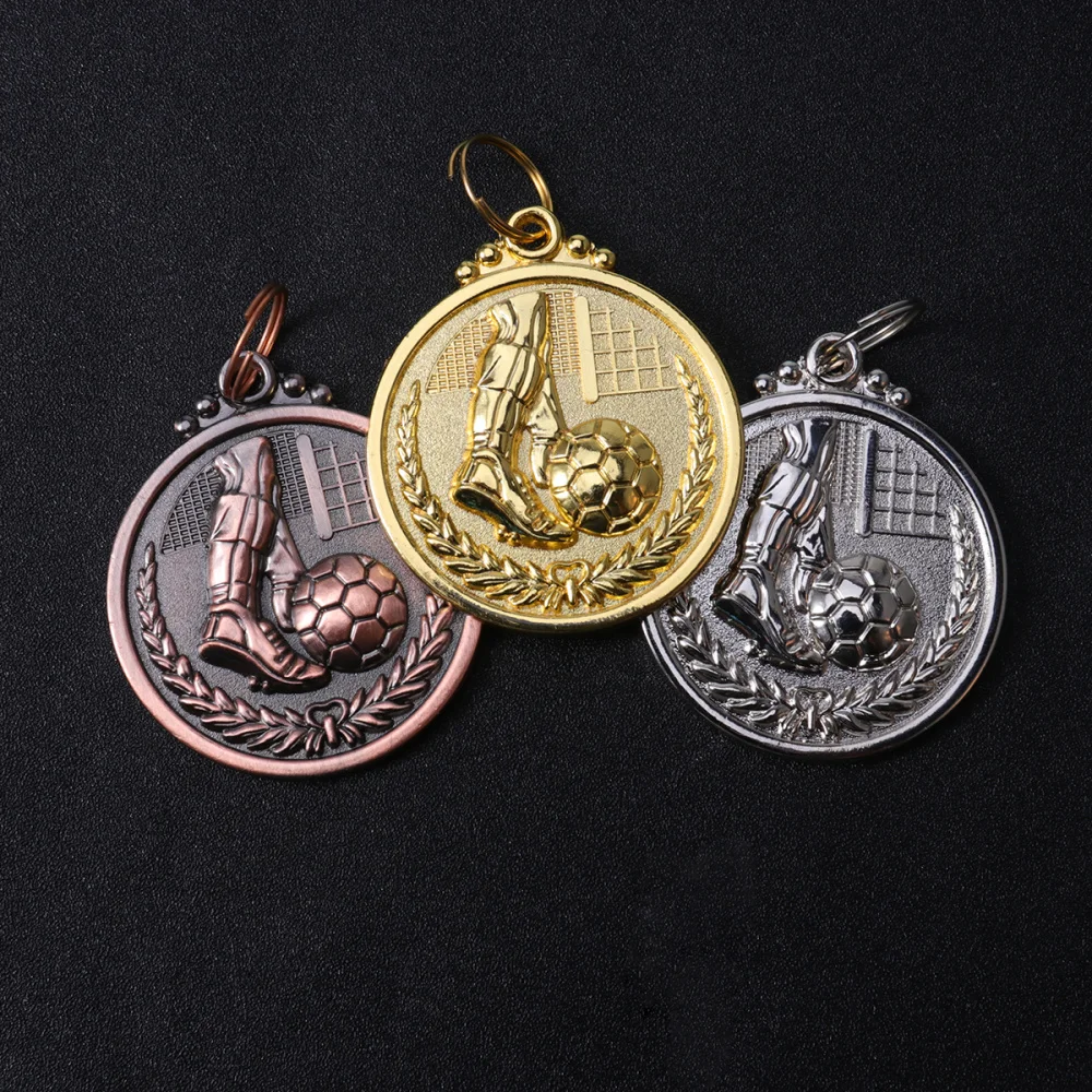 

10pcs Football Medal Award General Sports Medal Gold Silver Bronze Medal for Sports Academics or Soccer Competition