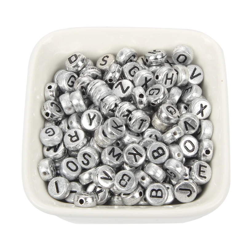 200 шт Смешанные Красочные письма акриловые бусины для изготовления ювелирных