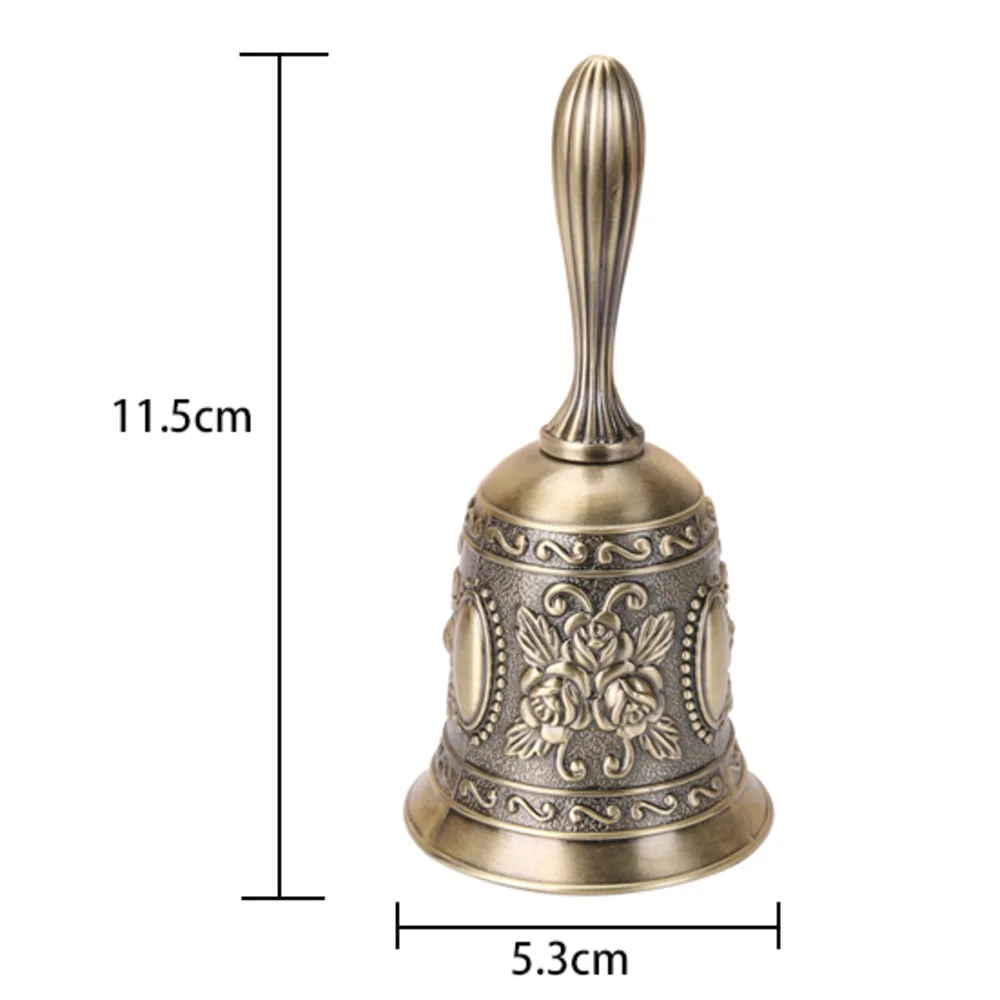 

Vintage Retro Metal Meditation Hand Bell Antique Dinner Prayer Alarm Church Call Bell For Home School Desktop Hotel Decoration