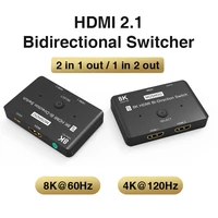moshou bi directional switcher hdmi 2 1 compatible 2 in 1 out l ultra speed 48gbps 8k60hz 4k120hz switch adapter for hdtv