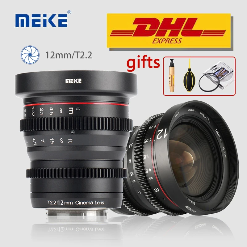Meike 12 мм T2.2 объектив камеры с ручной фокусировкой портретная кино для M4/3