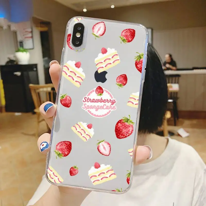 

strawberry summer fruit Phone Case Transparent for iPhone 6 7 8 11 12 s mini pro X XS XR MAX Plus