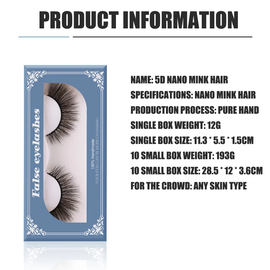Новые светильник кие и мягкие нано-ресницы 3 пары накладных ресниц 5D из норки