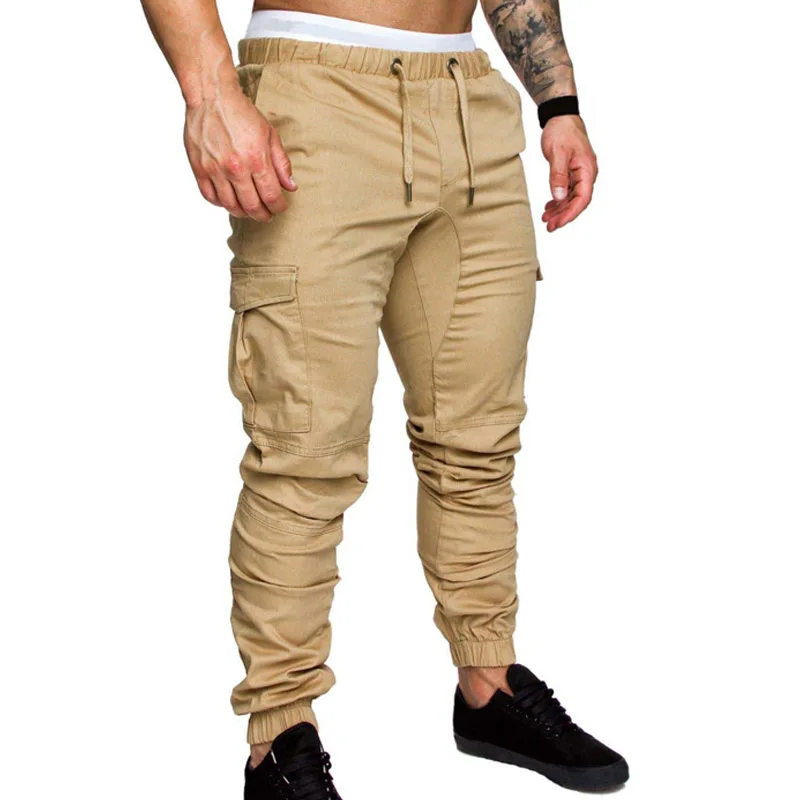 

men cargo pants casual joggers Trousers Men Solid Streetwear Pockets Casual Men Pants Comfort Mens Joggers Pants