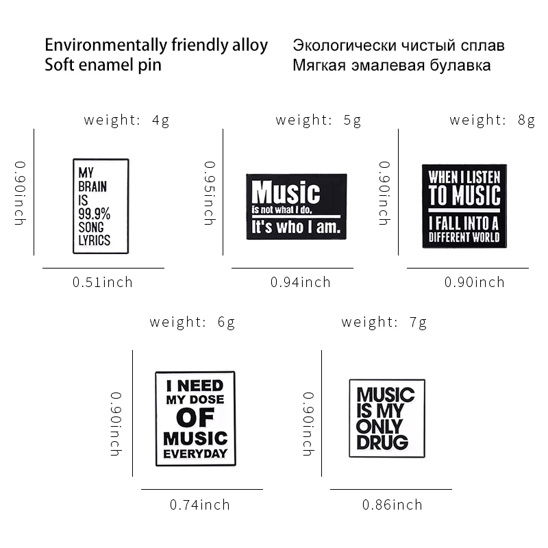 Металлическая брошь с эмалью в виде знака для музыкального веера - купить по