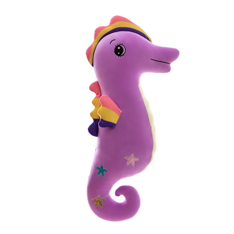

1pc 65/85cm blue pink purple colorful seahorse plush pillow doll kawaii animal toy holiday gift for kids and girls
